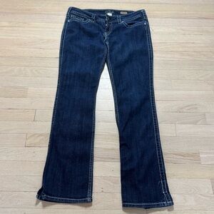 Silver Jeans McKenzie Slim Bootcut Womens W33 L34 Dark Wash Thick Stitch Y2K